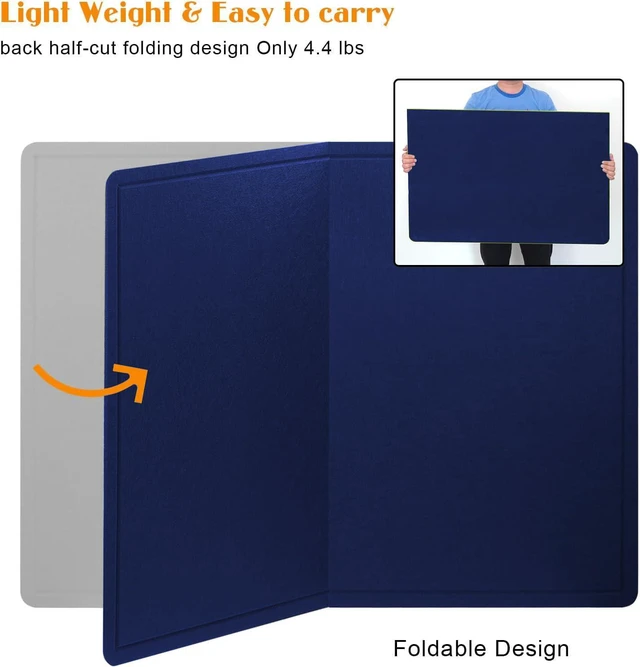 Alt view image 5 of 7 - Large Bulletin Board 60" x 36" Felt Cork Board - Decor Pin Board, Dark Blue Cork Board Alternative for Wall, Foldable Self-Adhesive Vision Board Prayer Board with Pushpins for Home Office Classroom