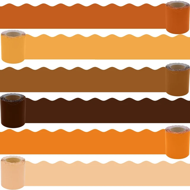 Main image of Fall Bulletin Board Borders Decorations Set - 6 Rolls 216ft Colorful Fall Borders Scalloped Trim for Thanksgiving Back to School Supplies, School Door Wall Decor, Teacher Classroom Must Haves