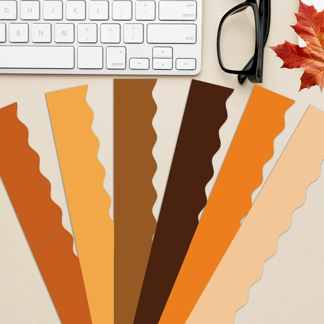 Alt view image 6 of 7 - Fall Bulletin Board Borders Decorations Set - 6 Rolls 216ft Colorful Fall Borders Scalloped Trim for Thanksgiving Back to School Supplies, School Door Wall Decor, Teacher Classroom Must Haves