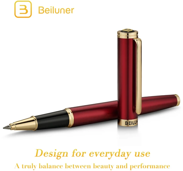 Alt view image 3 of 7 - Luxury Rollerball Pen,24K Gold Trim,Noble and Elegant Designs,Schneider Ink Refill, Best Roller Ball Pen Gift Set for Men & Women, Professional, Executive Office, Nice Pens