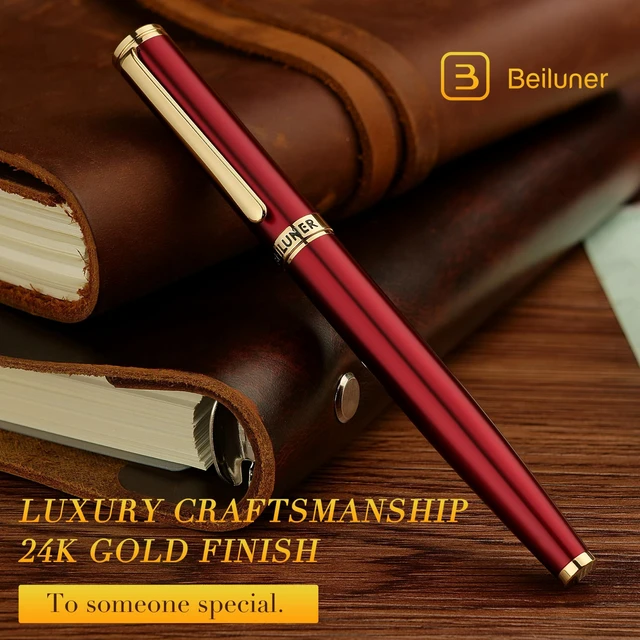 Alt view image 4 of 7 - Luxury Rollerball Pen,24K Gold Trim,Noble and Elegant Designs,Schneider Ink Refill, Best Roller Ball Pen Gift Set for Men & Women, Professional, Executive Office, Nice Pens