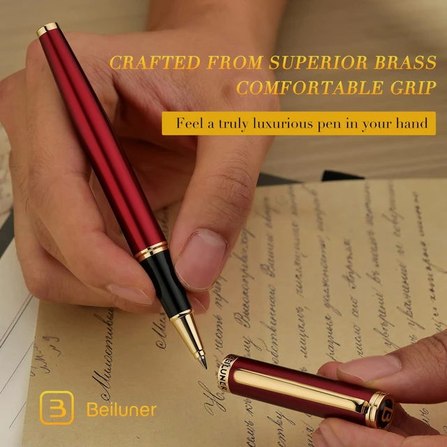 Alt view image 5 of 7 - Luxury Rollerball Pen,24K Gold Trim,Noble and Elegant Designs,Schneider Ink Refill, Best Roller Ball Pen Gift Set for Men & Women, Professional, Executive Office, Nice Pens
