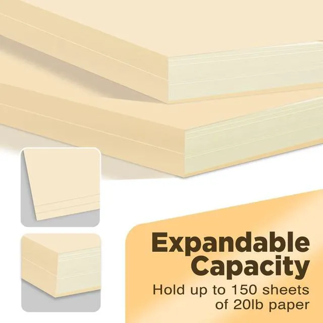 Alt view image 4 of 7 - Manilla Folders 8.5 x 11 File Folders Letter Size Manila Folder with 1/3 Cut Tab 100 Pack Paper Folders for Office, School, Home, Business Filing Supplies Made in USA
