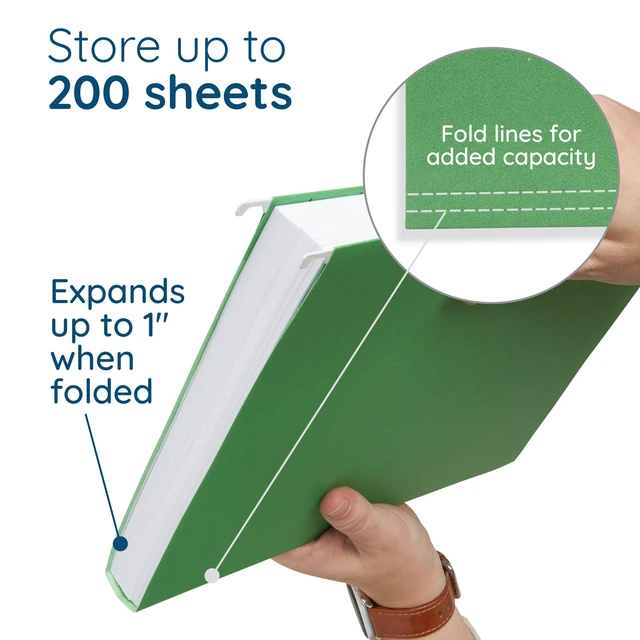 Alt view image 2 of 7 - 25 Hanging File Folders, Letter Size, Assorted Colors Includes Tabs and Labels; Reinforced Edges for Durable Color-Coded Filing and Organization in Home and Office Cabinets