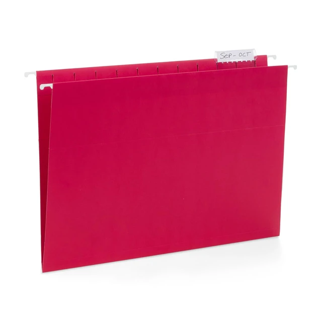 Alt view image 5 of 7 - 25 Hanging File Folders, Letter Size, Assorted Colors Includes Tabs and Labels; Reinforced Edges for Durable Color-Coded Filing and Organization in Home and Office Cabinets