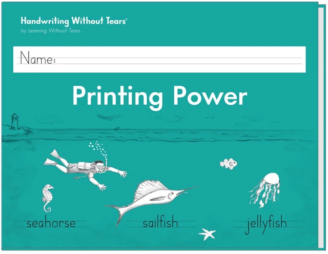 Main image of Printing Power Workbook, 2nd Grade+, Age 7+ Practice print handwriting with lessons that cover other language arts skills; for classroom, homeschool, tutoring, OT