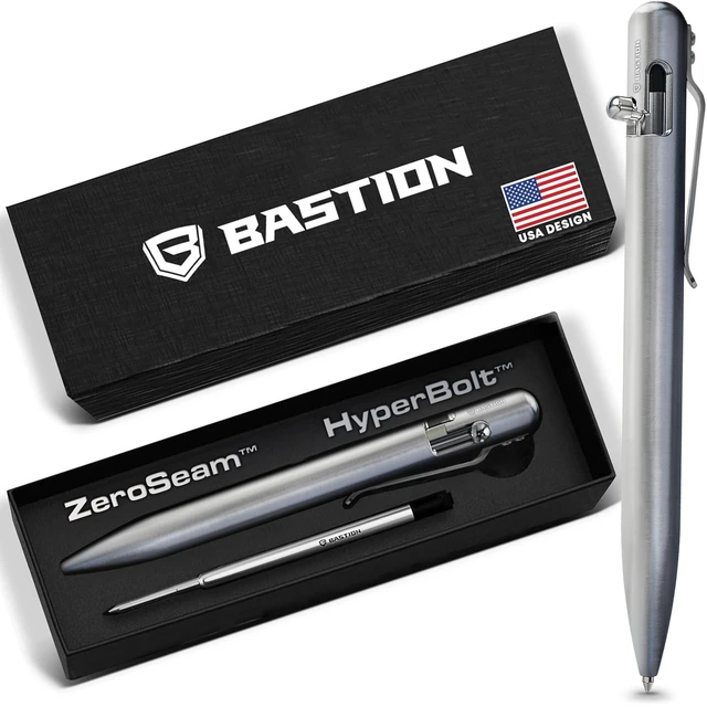 Main image of Bolt Action Pen, Titanium Silver, HyperBolt & ZeroSeam EDC Pen, Refillable Titanium Writing Pen, Premium Graduation Gift, Flagship Executive Pocket Pen