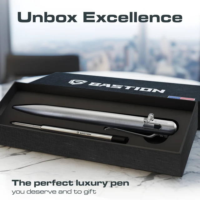 Alt view image 5 of 7 - Bolt Action Pen, Titanium Silver, HyperBolt & ZeroSeam EDC Pen, Refillable Titanium Writing Pen, Premium Graduation Gift, Flagship Executive Pocket Pen