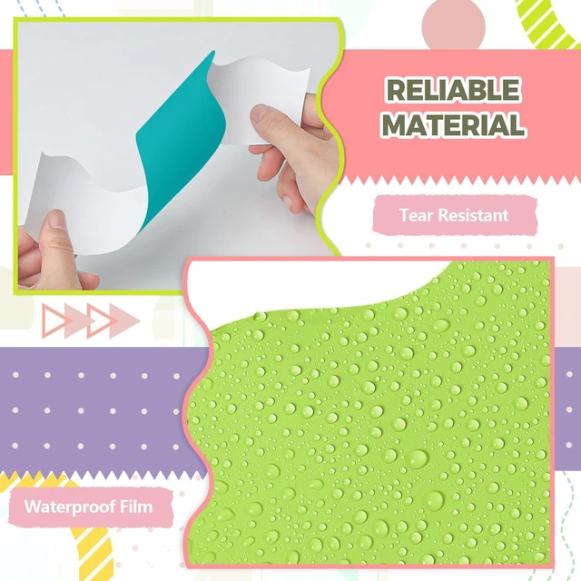Alt view image 3 of 7 - Bulletin Board Borders, 8 Rolls 262.4 Ft, Bright Bulletin Board Decorations Rainbow Scalloped Trim, Back to School Classroom Decor, Chalkboard Wall & Whiteboard Trim DIY, Home, Office, Posters & Party