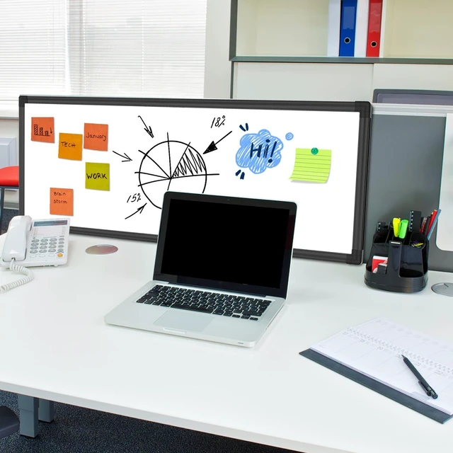 Alt view image 6 of 7 - XBoard 36 x 12 Inches Magnetic White Board, Long Narrow Dry Erase Board for Wall, Slim Portable to-do List Whiteboard