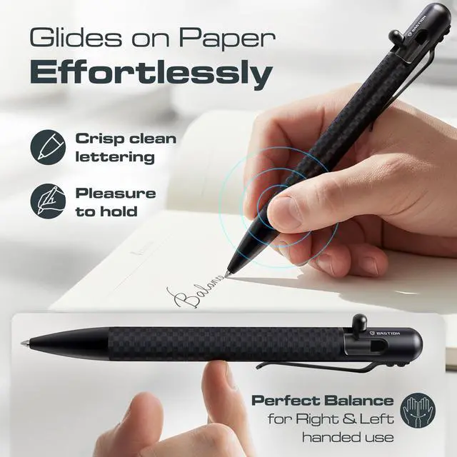 Alt view image 3 of 6 - Bolt Action Pen, Carbon Fiber Black, Premium Metal Writing Pen