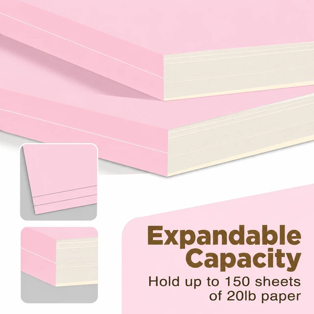 Alt view image 4 of 6 - Pink File Folders 100 Pack, Letter Size 8.5 x 11, Colored File Folders with 1/3-Cut Tabs, Everyday Filing Folders for Office, School, Home & Business Supplies