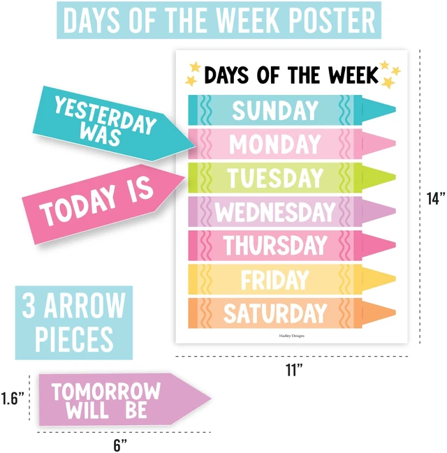 Alt view image 3 of 7 - Classroom Calendar Set -School Calendar Bulletin Board Decor Kids Class Calendar for Pastel Classroom Decor, Kindergarten Preschool Teacher Must Haves, Homeschool & Daycare Essentials