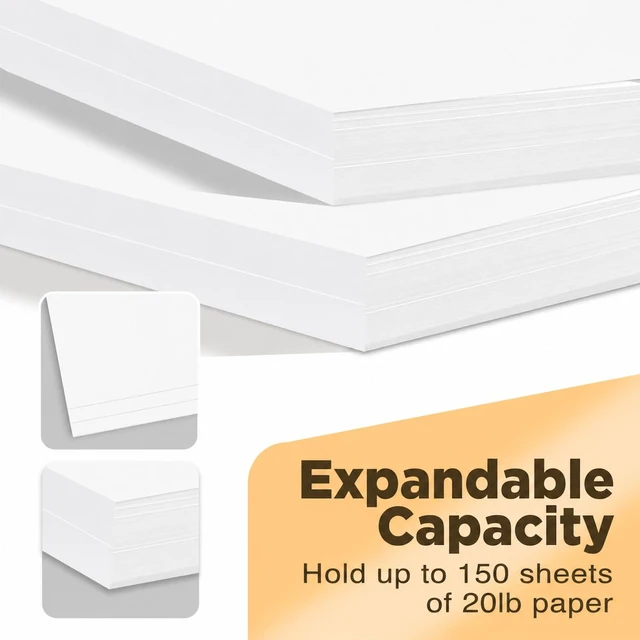 Alt view image 5 of 6 - White File Folders 100 Pack, Letter Size 8.5 x 11, 1/3-Cut Tab Folders, 12PT Durable Paper Folders for Office, School & Home Filing, Made in USA