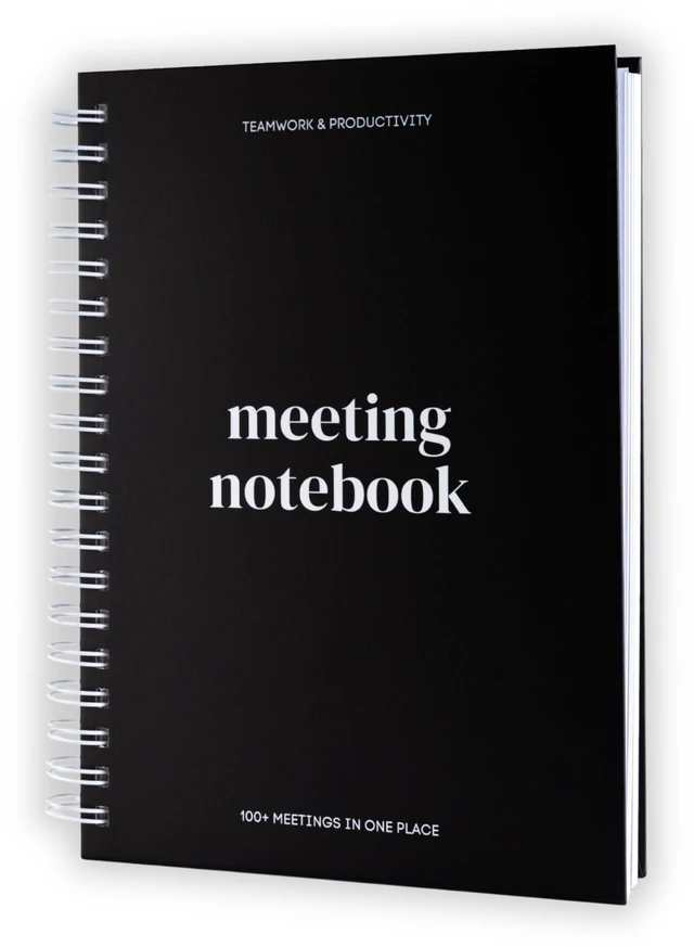 Main image of Meeting Notebook for Work OrganizationWork Notebook for Note Taking Meeting Planner & Office Supplies for Men & Women to Stay Organized with 100+ Meeting Pages, Action Items & Project Planning