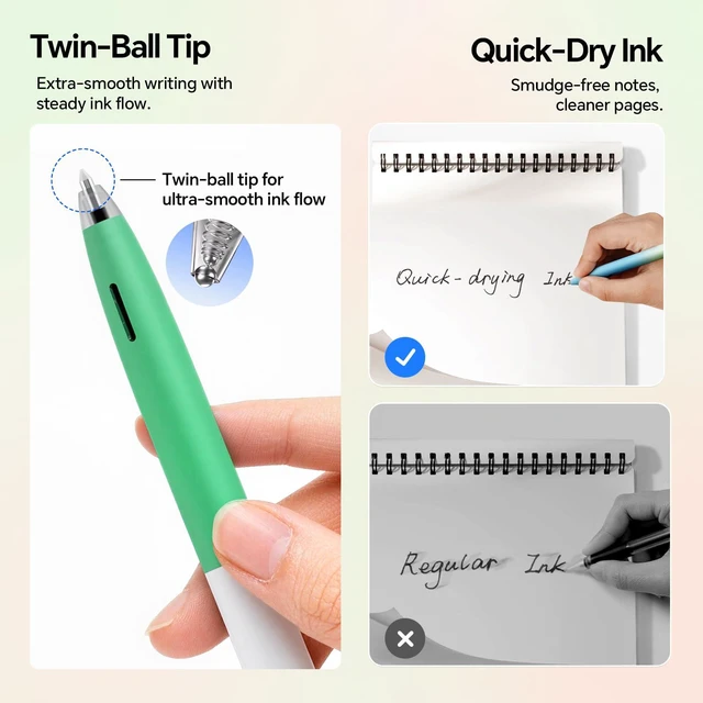 Alt view image 5 of 7 - Gel Pens Journaling Highlighters: 0.5 & 0.7mm Green Journal Set 7ct Black & Multicolor Pen Highlighter No Bleed Smooth Writing for Drawing Journaling Teachers Nurses Office Gift
