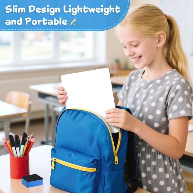 Alt view image 4 of 7 - 36 Pack Double-Sided Dry Erase White Boards 9 x 12 Inch Small White Boards for Students with 36 Dry Erase Markers & Erasers, Reusable Classroom Whiteboards