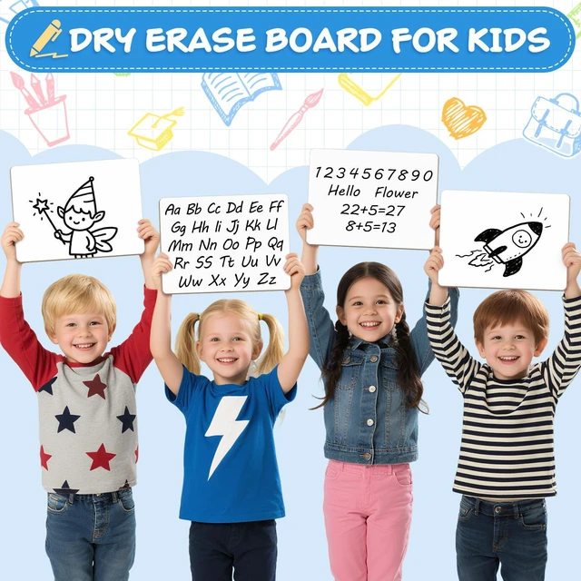 Alt view image 7 of 7 - 36 Pack Double-Sided Dry Erase White Boards 9 x 12 Inch Small White Boards for Students with 36 Dry Erase Markers & Erasers, Reusable Classroom Whiteboards