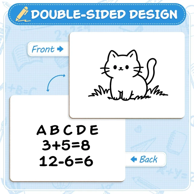 Alt view image 3 of 7 - 36 Pack Double-Sided Dry Erase White Boards 9 x 12 Inch Small White Boards for Students with 36 Dry Erase Markers & Erasers, Reusable Classroom Whiteboards
