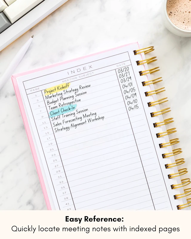 Alt view image 5 of 7 - Meeting Notebook for Work OrganizationWork Notebook for Note Taking Meeting Planner & Office Supplies for Men & Women to Stay Organized with 100+ Meeting Pages, Action Items & Project Planning