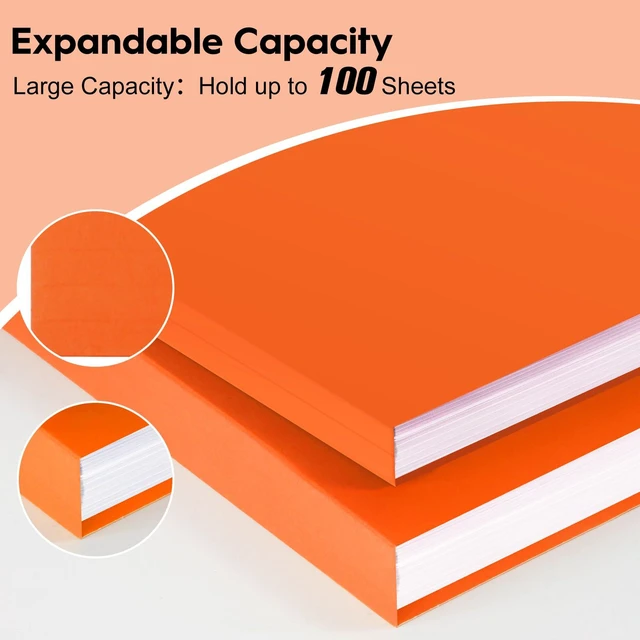 Alt view image 4 of 7 - 100-Pack Color File Folders, 1/3 Cut Tab, Letter Size Manilla Folder for School/Office/Classroom, Orange