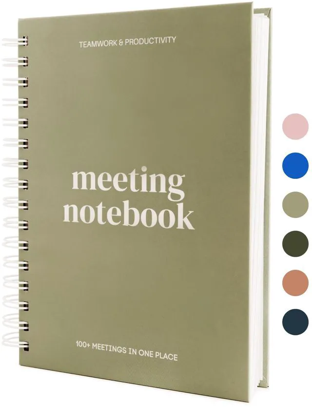 Main image of Meeting Notebook for Work OrganizationWork Notebook for Note Taking Meeting Planner & Office Supplies for Men & Women to Stay Organized with 100+ Meeting Pages, Action Items & Project Planning