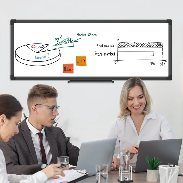 Alt view image 2 of 7 - XBoard 36 x 12 Inches Magnetic White Board, Long Narrow Dry Erase Board for Wall, Slim Portable to-do List Whiteboard