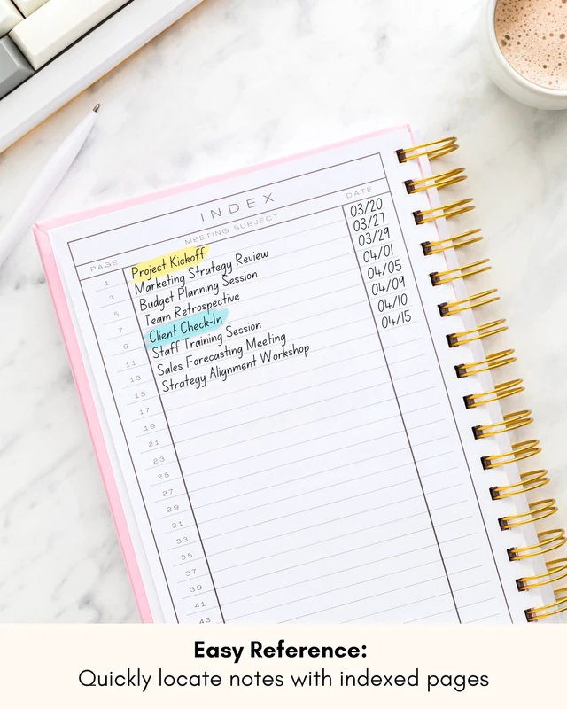 Alt view image 7 of 7 - Meeting Notebook for Work OrganizationWork Notebook for Note Taking Meeting Planner & Office Supplies for Men & Women to Stay Organized with 100+ Meeting Pages, Action Items & Project Planning