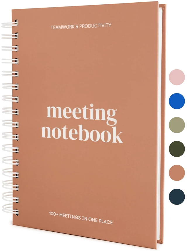 Main image of Meeting Notebook for Work OrganizationWork Notebook for Note Taking Meeting Planner & Office Supplies for Men & Women to Stay Organized with 100+ Meeting Pages, Action Items & Project Planning