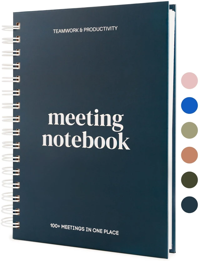 Main image of Meeting Notebook for Work OrganizationWork Notebook for Note Taking Meeting Planner & Office Supplies for Men & Women to Stay Organized with 100+ Meeting Pages, Action Items & Project Planning