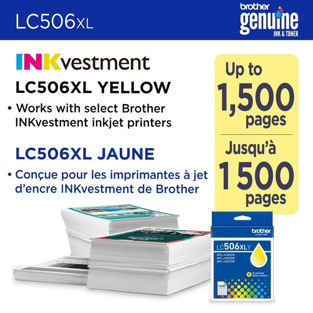 Alt view image 2 of 7 - Genuine LC506XLY High Yield Yellow Ink Cartridge (for use INKvestment 4355, 4555, and 4557 Printers)