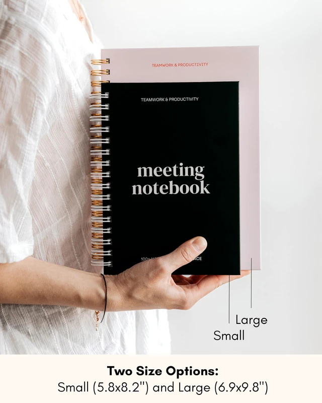 Alt view image 5 of 7 - Meeting Notebook for Work OrganizationWork Notebook for Note Taking Meeting Planner & Office Supplies for Men & Women to Stay Organized with 100+ Meeting Pages, Action Items & Project Planning