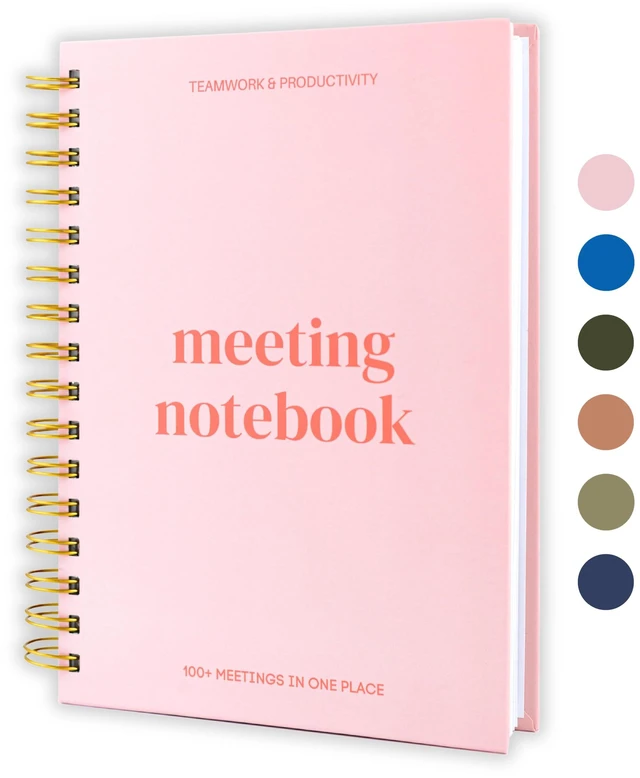 Main image of Meeting Notebook for Work OrganizationWork Notebook for Note Taking Meeting Planner & Office Supplies for Men & Women to Stay Organized with 100+ Meeting Pages, Action Items & Project Planning