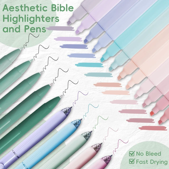 Alt view image 4 of 7 - 50 Bible Study Supplies Journaling Kit with Journal and Case, Green Bible Study Journaling Kit for Women, Deluxe Gift Box with Bible Accessories Helps Highlight Verses, Organize Notes