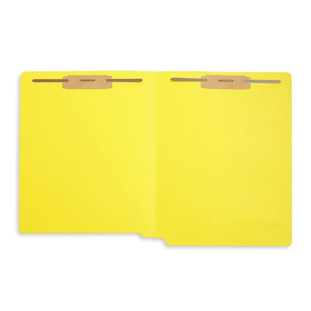 Alt view image 6 of 7 - 50 Yellow End Tab Fastener File Folders, Letter Size Durable 11pt Yellow Paper, Straight Cut End Tabs, 2 Prong Fasteners, Medical Files, Receipts, Office Reports