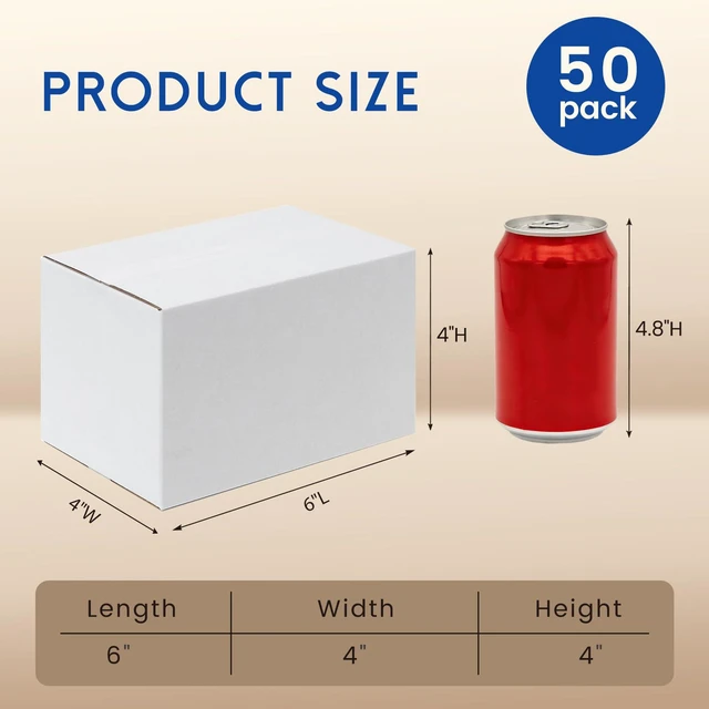 Alt view image 2 of 6 - 6x4x4" Small Shipping Boxes 50 Pack Corrugated Cardboard Box White 3 Layers, Bulk quantity, Packaging for Small Business, Mailer Mailing Packing Supplies