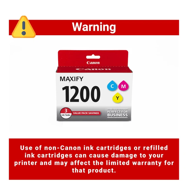 Alt view image 3 of 5 - MAXIFY PGI-1200 3Color Multi Pack Ink Compatible to MB2120, MB2720, B2020, MB2320, Cyan, Magenta, Yellow
