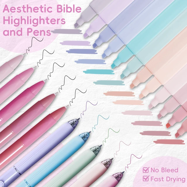 Alt view image 5 of 7 - 50 Bible Study Supplies Journaling Kit with Journal and Case, Pink Bible Study Journaling Kit for Women, Deluxe Gift Box with Bible Accessories Helps Highlight Verses, Organize Notes