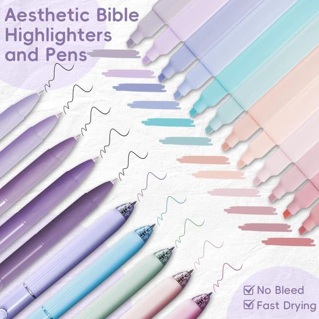 Alt view image 5 of 7 - 50 Bible Study Supplies Journaling Kit with Journal and Case, Purple Bible Study Journaling Kit for Women, Deluxe Gift Box with Bible Accessories Helps Highlight Verses, Organize Notes