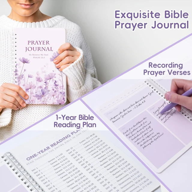 Alt view image 2 of 7 - 50 Bible Study Supplies Journaling Kit with Journal and Case, Purple Bible Study Journaling Kit for Women, Deluxe Gift Box with Bible Accessories Helps Highlight Verses, Organize Notes