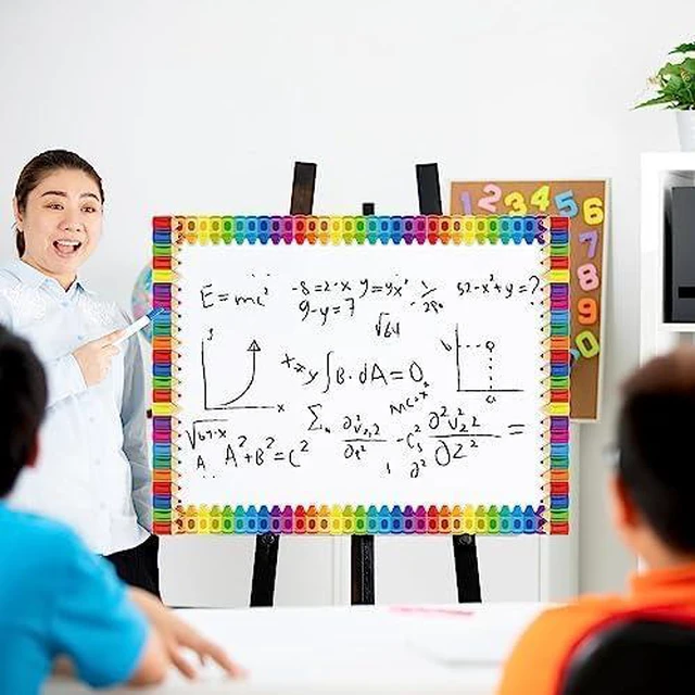 Alt view image 7 of 7 - 104ft Bulletin Board Border Decorations - 4 Rolls Rainbow Pencil Crayon Border Trim for School Classroom Chalkboard Bulletin Board Wall Window Door Decor