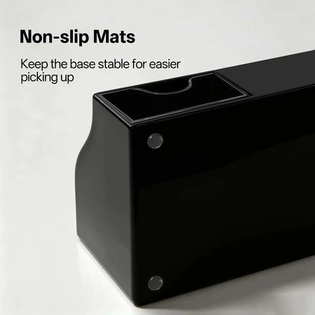 Alt view image 3 of 7 - Acrylic Desk Organizer with Drawer, Pen & Pencil Holder, Multifunctional Desktop Caddy for Office Supply and Organization (Black)