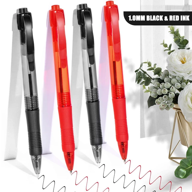 Alt view image 3 of 5 - Pens Bulk, 50 Pack No Bleed Black & Red Ink Click Pens with Soft Grip, Wholesale Retractable Ballpoint Pens for Office School, Medium Point Smooth 1.0MM