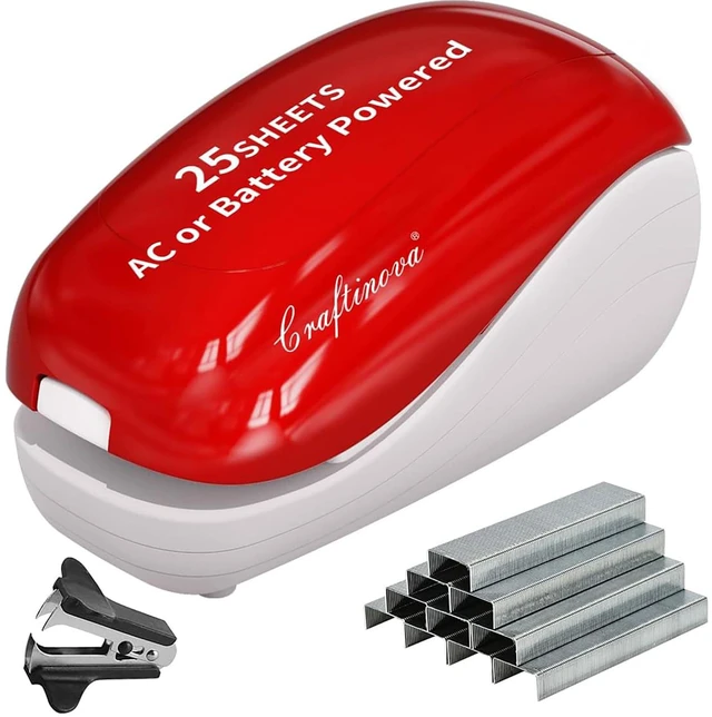 Main image of Electric Stapler,Including 2000 Staples and 1 Staple Remover, Suitable for Palm Size and high Comfort25 Sheet Capacity, AC Adapter or Battery PoweredBattery not Included