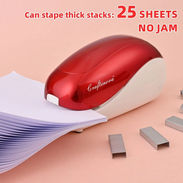Alt view image 4 of 7 - Electric Stapler,Including 2000 Staples and 1 Staple Remover, Suitable for Palm Size and high Comfort25 Sheet Capacity, AC Adapter or Battery PoweredBattery not Included