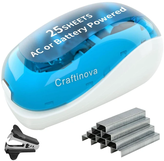 Main image of Electric Stapler,Including 2000 Staples and 1 Staple Remover, Suitable for Palm Size and high Comfort25 Sheet Capacity, AC Adapter or Battery PoweredBattery not Included