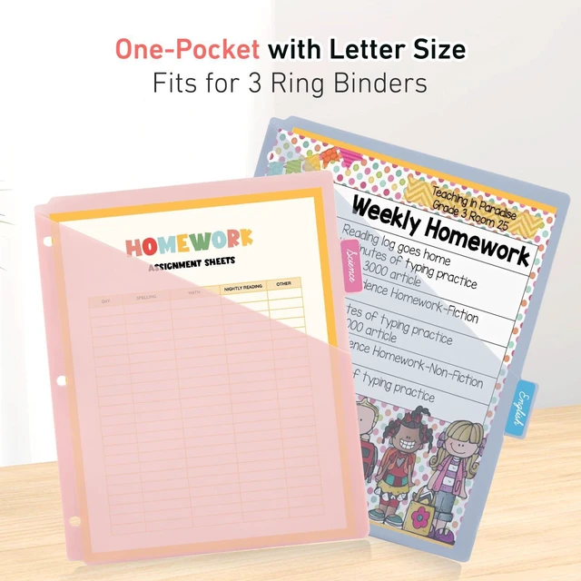 Alt view image 3 of 7 - 6-Tab Dividers for 3 Ring Binder, 24 Counts Binder Dividers Index with One Pocket, Letter Size 8.5 x 11'', Morandi Colors (4)