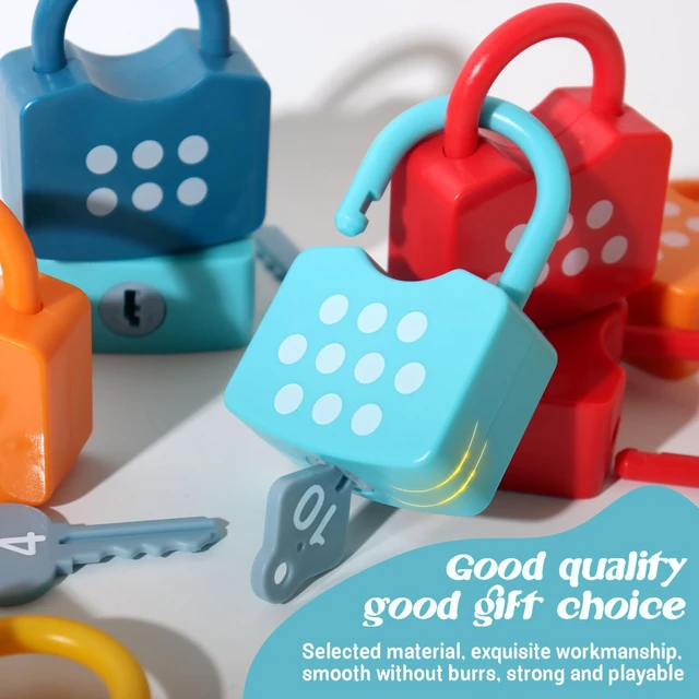 Alt view image 4 of 6 - Montessori Number Lock Key Toy Learning Game for 3-5 Years Old Kids preschool educational toy Numbers Matching & Counting Game Boy and girl holiday gifts