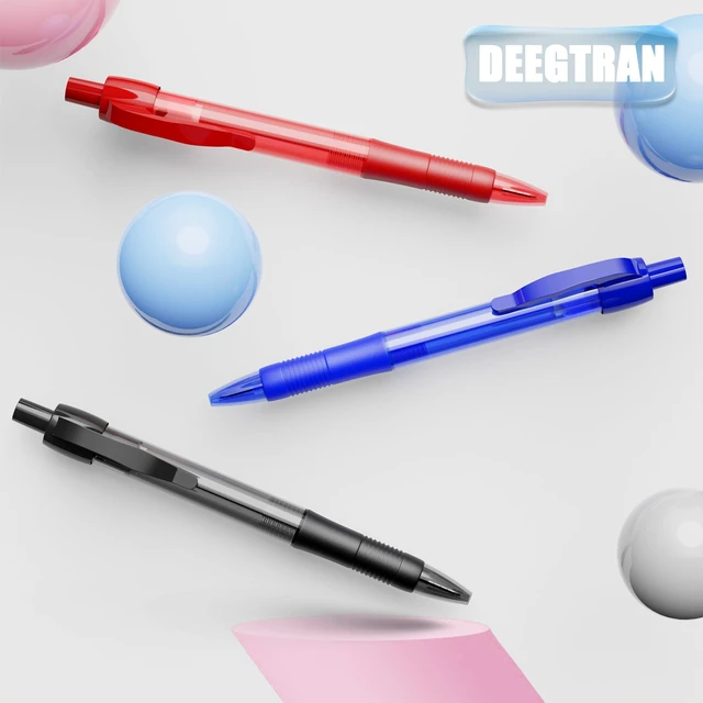 Alt view image 6 of 6 - Pens Bulk, 50 Pack No Bleed Red Ink Click Pens with Soft Grip, Wholesale Retractable Ballpoint Pens for Office School, Medium Point Smooth 1.0MM
