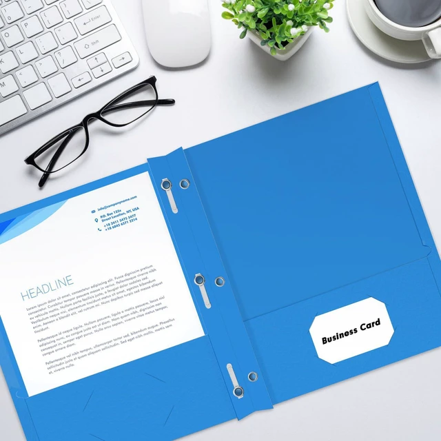 Alt view image 7 of 7 - 30 Pack Two Pocket Paper Folders with Prongs, Letter Size (5 Colors) 3 Prong Folders with Pockets, Paper, 3 Hole Punched, For School, Office, Home, Business